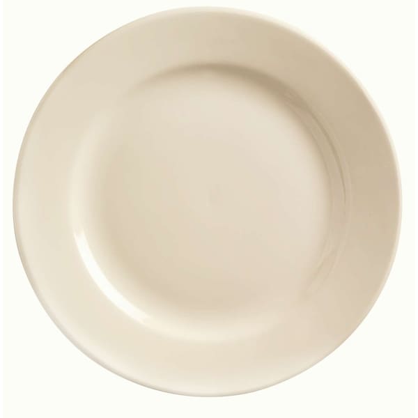 World Tableware Princess White 9.75" Cream White Rolled Edge Medium Rim Plate, PK24 PWC-9 - main